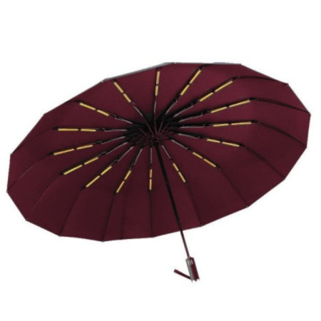 Premium Auto Open-Close 16 Ribs Wind Resistant Umbrella -Merun