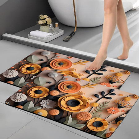 3D Absorbing Floor Mat Water Absorbent Non-Slip Door & Bathroom Mat