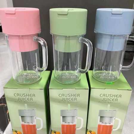 crusher juicer with Straw- Portable USB Electric juice Maker With Handle mug