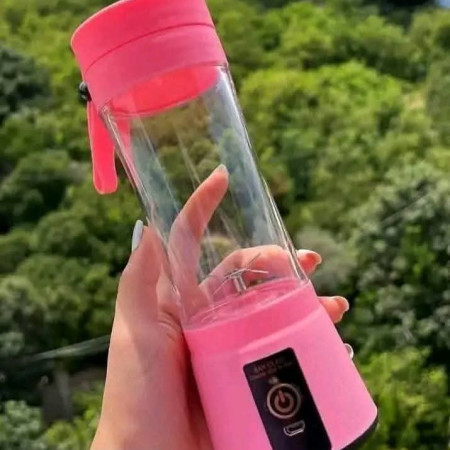 Rechargeable Electric Juicer with 6 Blades-Pink