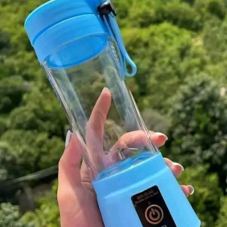 Rechargeable Electric Juicer with 6 Blades-sky blue